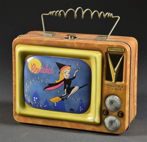 vandor metal lunch boxes|1999 Bewitched Vandor, metal lunch box / tote, TV, antenna.